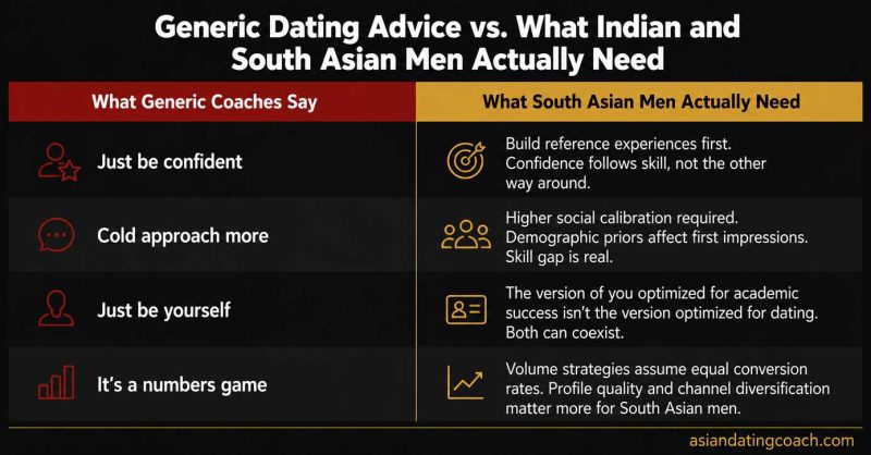 Generic dating advice fails Indian Desi men without cultural calibration
